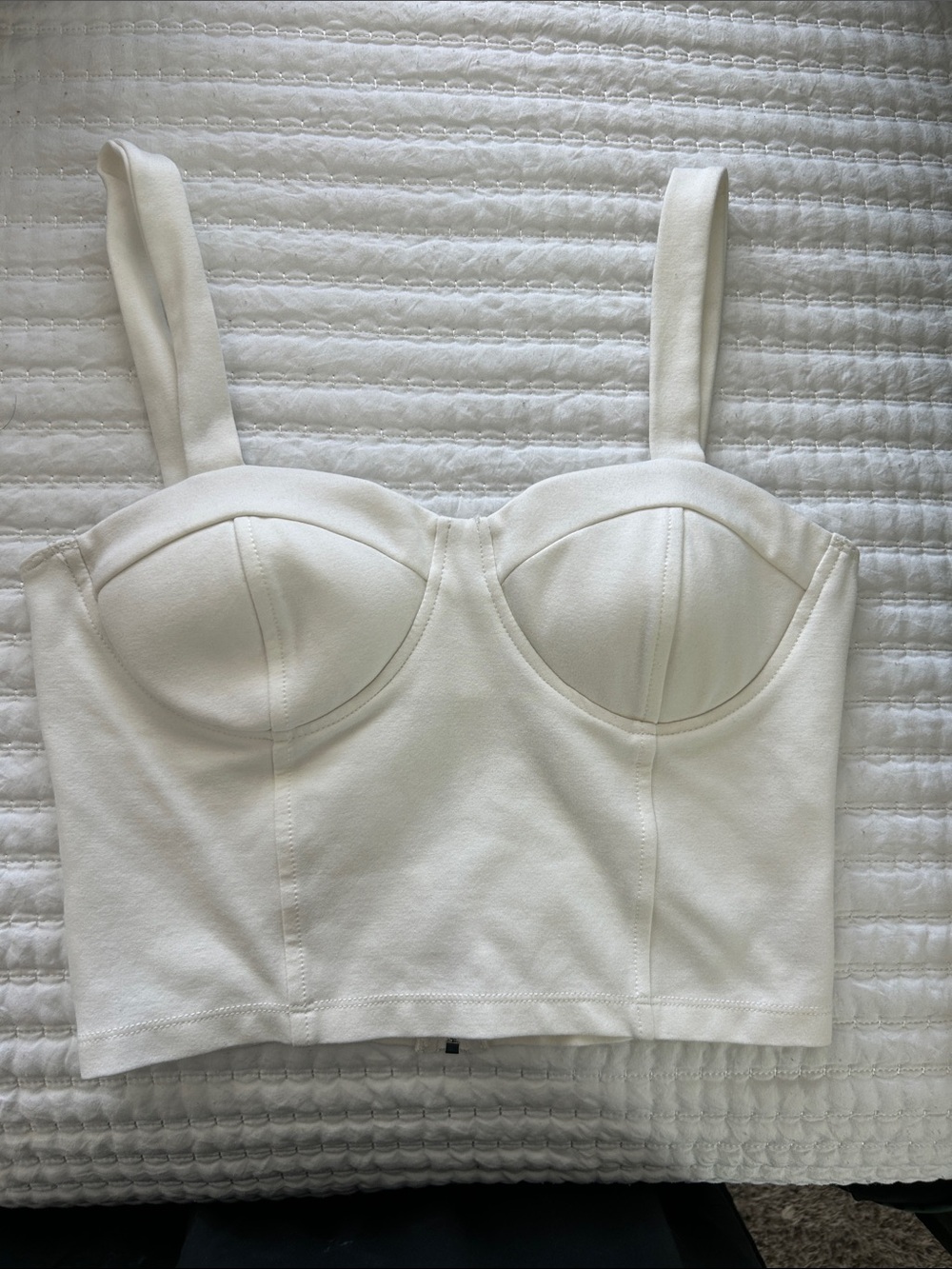 Shinestar White Bustier Crop Tank Top